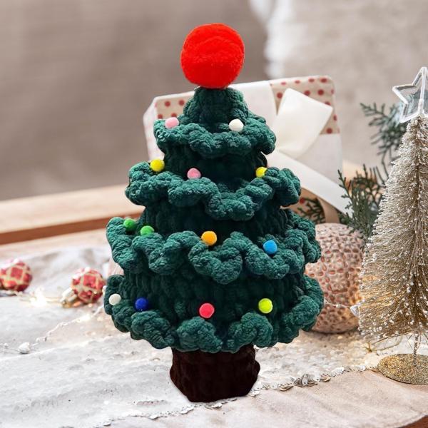 手編みクリスマスツリー手作り軽量スタイリッシュなニット工芸品クリスマステーブル屋内リビングルームの飾り