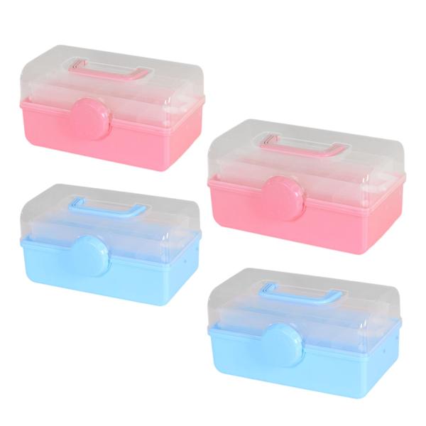 折りたたみ 3 層収納ボックス縫製用品オーガナイザー小さな家庭用品ネイルメイキングセットハンドブック化粧品
