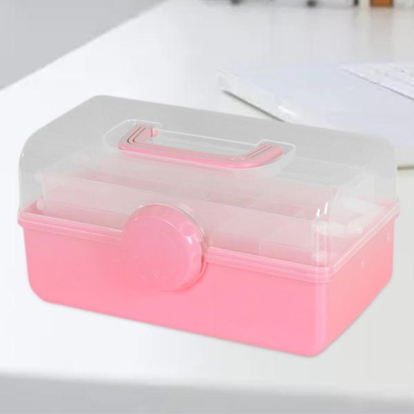 折りたたみ 3 層収納ボックス縫製用品オーガナイザー小さな家庭用品ネイルメイキングセットハンドブック化粧品