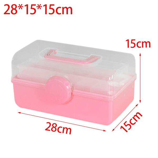 折りたたみ 3 層収納ボックス縫製用品オーガナイザー小さな家庭用品ネイルメイキングセットハンドブック化粧品