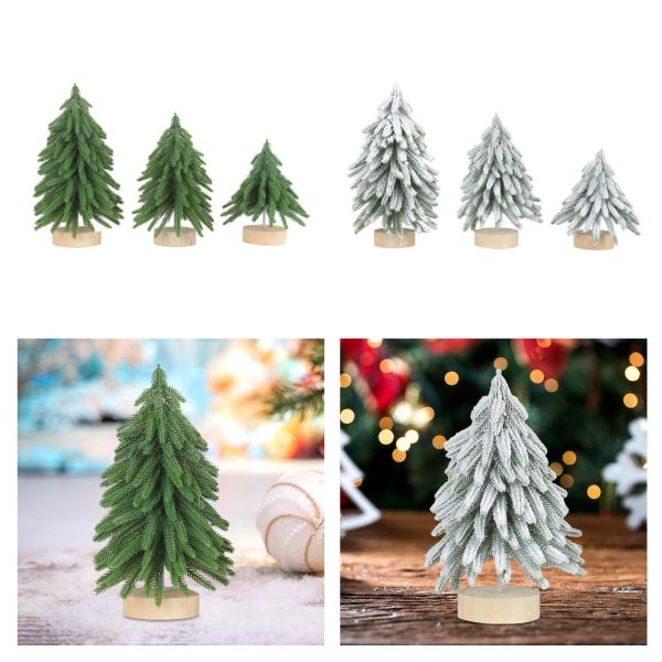 卓上ミニクリスマスツリー、木製ベース付き人工小型クリスマスツリー、家庭用クリスマスツリー、オフィス装飾