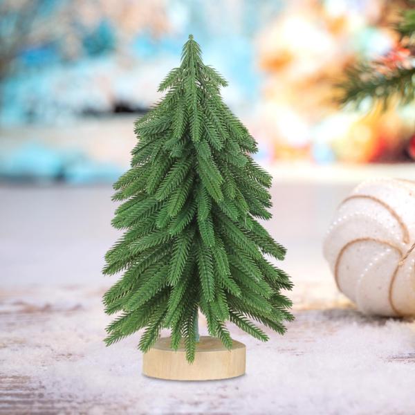 卓上ミニクリスマスツリー、木製ベース付き人工小型クリスマスツリー、家庭用クリスマスツリー、オフィス装飾