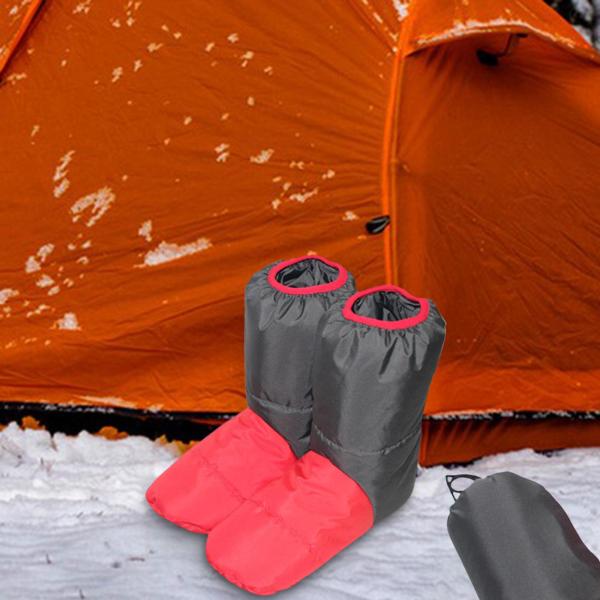 ダウンブーツ冬睡眠スリッパ足靴下靴ポータブルダウンスリッパブーツキャンプテント寝袋男性女性