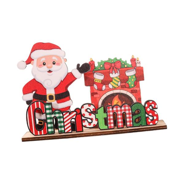 クリスマス木製デスクトップオーナメント クリスマスデスクトップ装飾 DIY クラフトパーティー用品 パーティーウィンドウ用デスクトップオーナ
