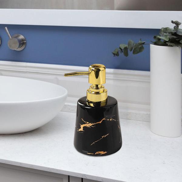 ポンプ ソープ ディスペンサー 液体ハンドソープ ディスペンサー スタイリッシュでエレガントな頑丈なセラミック バスルーム液体容器 詰め替え