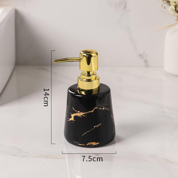 ポンプ ソープ ディスペンサー 液体ハンドソープ ディスペンサー スタイリッシュでエレガントな頑丈なセラミック バスルーム液体容器 詰め替え