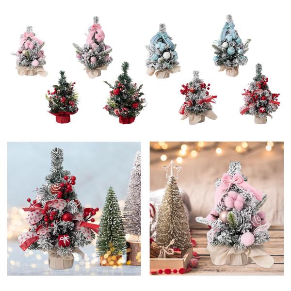 ミニ卓上クリスマスツリー小さな白い人工クリスマスツリー雪クリスマスの装飾、ホリデーデコレーション用