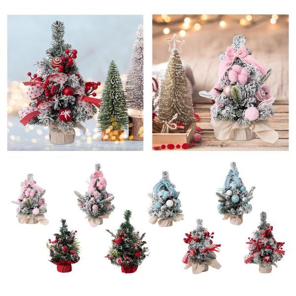 ミニ卓上クリスマスツリー小さな白い人工クリスマスツリー雪クリスマスの装飾、ホリデーデコレーション用