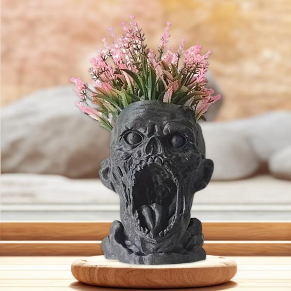 恐ろしい頭プランター樹脂像植木鉢デスク彫刻装飾多用途卓上装飾本棚用スタイリッシュ