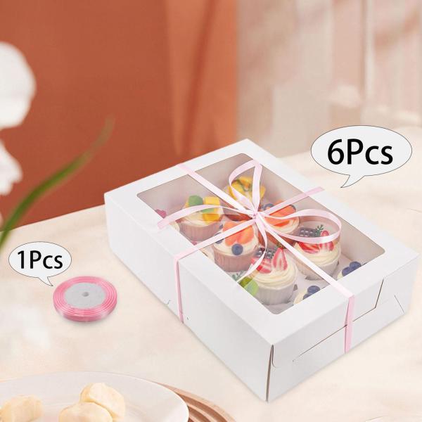 食品グレードのカップケーキホルダー 6個 クッキーボックス 12個の