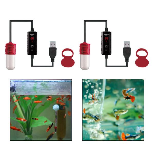 水族館ヒーター水中サーモスタットデジタルディスプレイ USB ポータブルヒートロッド小型タンクヒーター Betta 淡水海水用