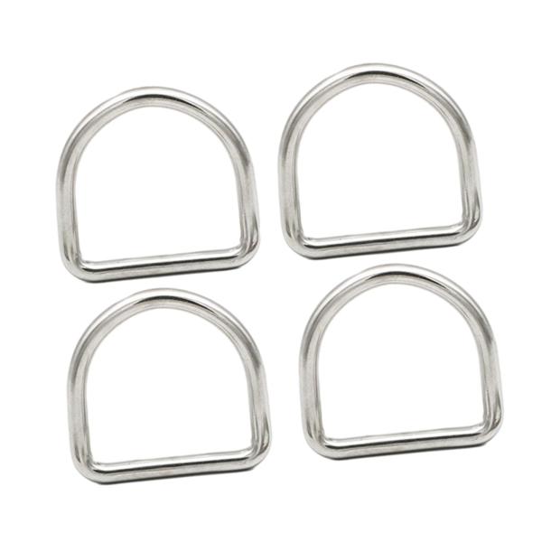 4 ピース溶接 D リングメタルループバックルソリッドキャスト多目的 D  D シェイプバックルバッグペットの首輪工芸品