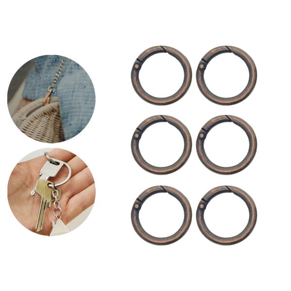 6x スプリングゲート O リング スナップ クリップ 1.26 インチ DIY アクセサリー カラビナ プッシュ ゲート スナップ フック