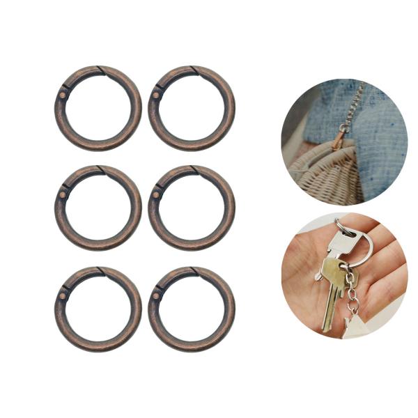 6x スプリングゲート O リング スナップ クリップ 1.26 インチ DIY アクセサリー カラビナ プッシュ ゲート スナップ フック