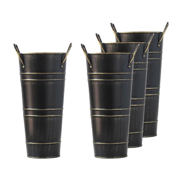 4 個フランス花バケツ植物プランターコンテナ素朴な装飾鉄花バケツ多肉植物ポット庭のバルコニー用