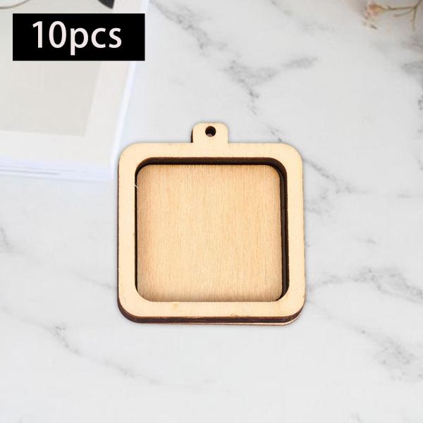 10 個ミニ木製刺繍フープリング木製フレームクラフトディスプレイフレームフェスティバル装飾クリスマス装飾 DIY