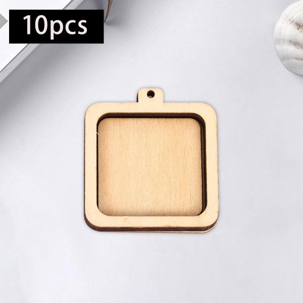 10 個ミニ木製刺繍フープリング木製フレームクラフトディスプレイフレームフェスティバル装飾クリスマス装飾 DIY