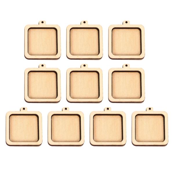 10 個ミニ木製刺繍フープリング木製フレームクラフトディスプレイフレームフェスティバル装飾クリスマス装飾 DIY