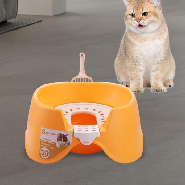 猫トイレオープントップペットトイレトレイ便器 におい対策 砂の飛び散ら防止 掃除簡単 猫用品 おしゃれ 収納