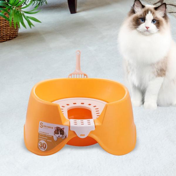 猫トイレオープントップペットトイレトレイ便器 におい対策 砂の飛び散ら防止 掃除簡単 猫用品 おしゃれ 収納