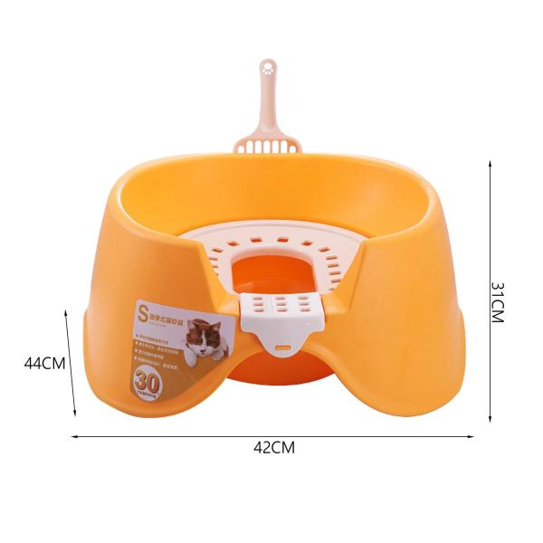 猫トイレオープントップペットトイレトレイ便器 におい対策 砂の飛び散ら防止 掃除簡単 猫用品 おしゃれ 収納