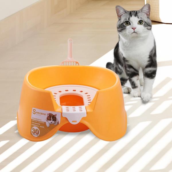 猫トイレオープントップペットトイレトレイ便器 におい対策 砂の飛び散ら防止 掃除簡単 猫用品 おしゃれ 収納