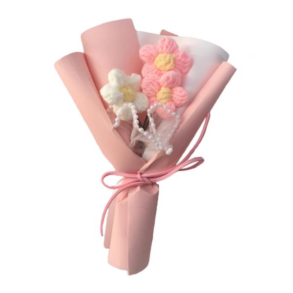 手作りニットブーケかぎ針編みの花ブーケニット花造花ブーケママ女性クリスマス卒業 花束