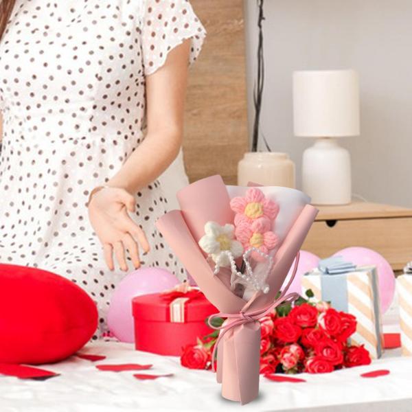 手作りニットブーケかぎ針編みの花ブーケニット花造花ブーケママ女性クリスマス卒業 花束