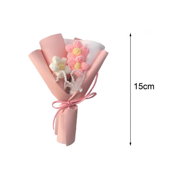 手作りニットブーケかぎ針編みの花ブーケニット花造花ブーケママ女性クリスマス卒業 花束