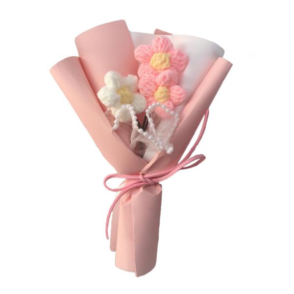 手作りニットブーケかぎ針編みの花ブーケニット花造花ブーケママ女性クリスマス卒業 花束