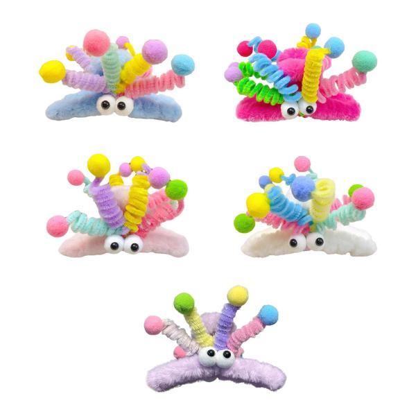 ぬいぐるみ ツイスト スティック ヘア爪 女性 大きな目のヘアクリップ 薄毛 ハロウィン用