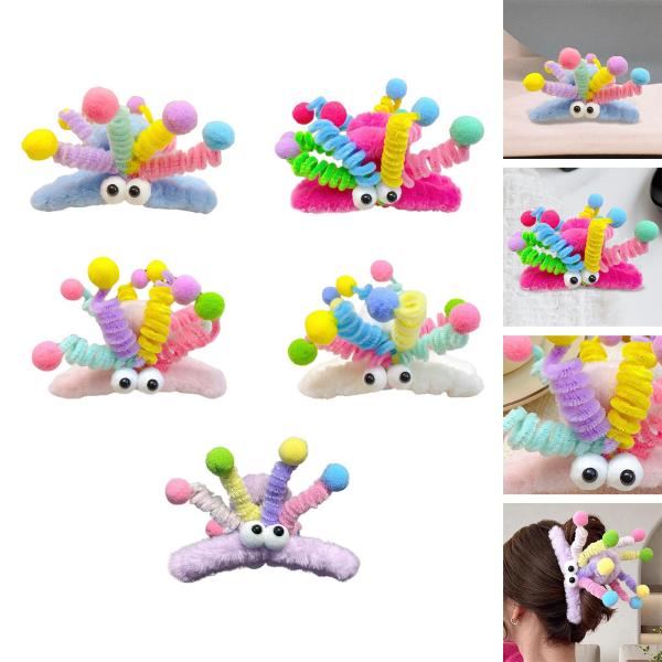 ぬいぐるみ ツイスト スティック ヘア爪 女性 大きな目のヘアクリップ 薄毛 ハロウィン用