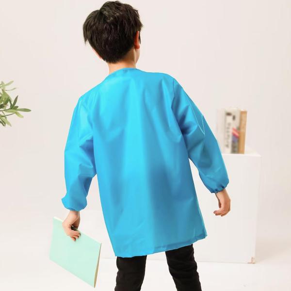 キッズスモックアートクラフトエプロン快適な防水ジッパー付き長袖スモック子供アート絵画エプロン女の子男の子用
