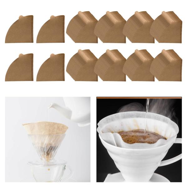 交換用フィルター 100枚 使い捨て天然紙フィルター コーヒーメーカー用コーンフィルター フィルターカップドリッパー