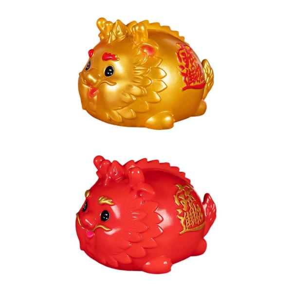 春節ドラゴン貯金箱旧正月貯金箱コレクション彫刻春節節約瓶リビングルーム用