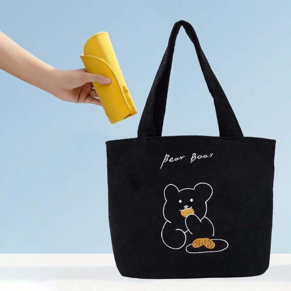 トートバッグ ショルダーバッグ コーデュロイ トップハンドル 洗える ファッショナブルな多目的 かわいい 丈夫 女性用 ショッピングバッグ 食料品バッ