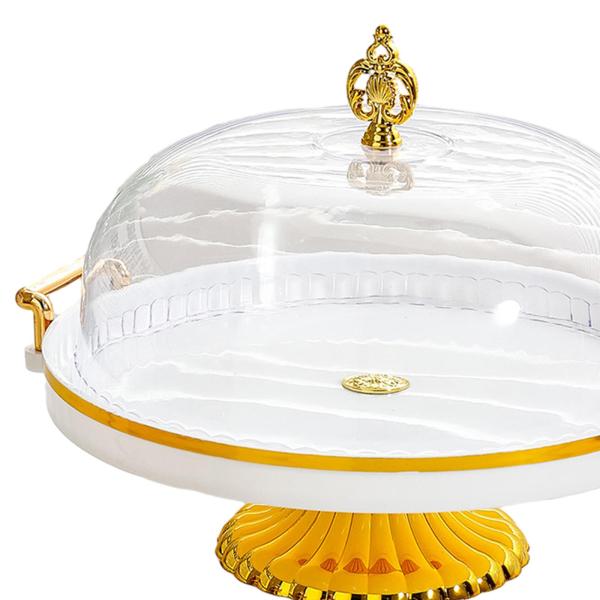 足付きペストリーディスプレイサーバー、ケーキスタンドサラダボウル、クッキー、マフィン、チーズケーキ用の丸い装飾キッチン大皿