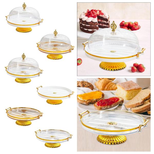 足付きペストリーディスプレイサーバー、ケーキスタンドサラダボウル、クッキー、マフィン、チーズケーキ用の丸い装飾キッチン大皿