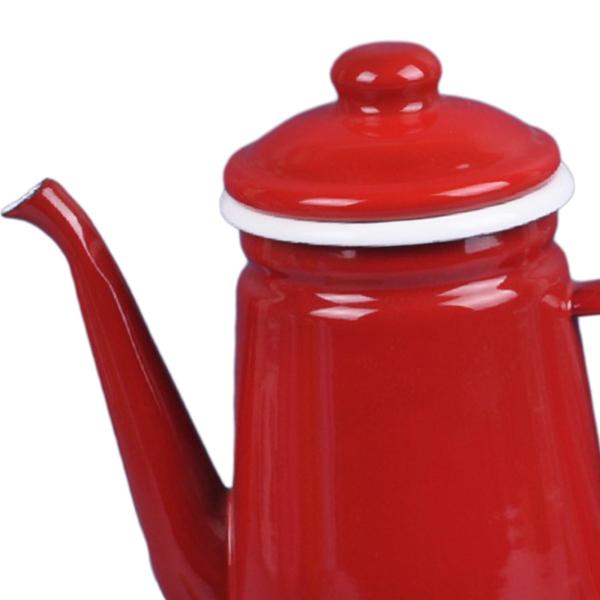 ホーローティーケトルウォーターケトル、ハンドル付き 厚手 1.1Lコーヒーケトル 沸騰したお湯、お茶用のコンロトップティーポット  家庭用キッチン