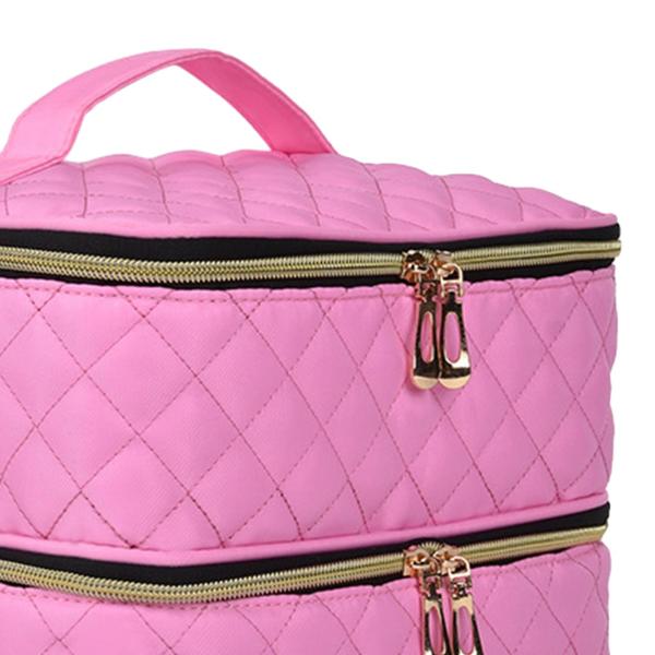 マニキュア収納袋二層、トラベルキャリングバッグ、大容量マルチポケットマニキュアオーガナイザーケース、