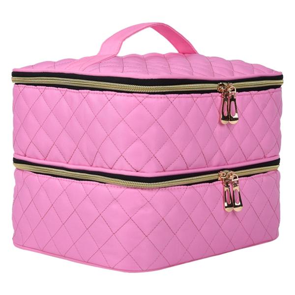 マニキュア収納袋二層、トラベルキャリングバッグ、大容量マルチポケットマニキュアオーガナイザーケース、