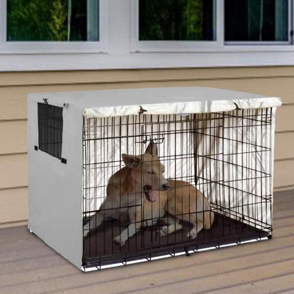 ペット犬小屋カバー、犬ケージカバー、日焼け止め、耐久性、防水、ワイヤーケージの外に落ちても大丈夫