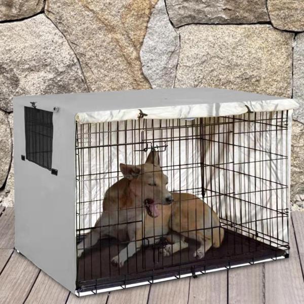 ペット犬小屋カバー、犬ケージカバー、日焼け止め、耐久性、防水、ワイヤーケージの外に落ちても大丈夫