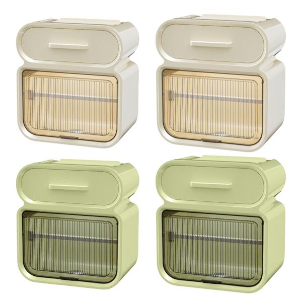 トイレットペーパーホルダー トイレットペーパー収納ボックス 壁掛け モダンな二層収納ラック 寝室 キッチン バスルーム トイレ用