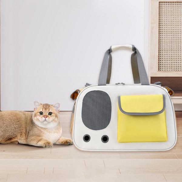 猫キャリア ペット トラベルバッグ お手入れ簡単 ロック付き トートバッグ キャリーコンテナ アクセサリー用 家庭用 リビングルーム ギフト 車