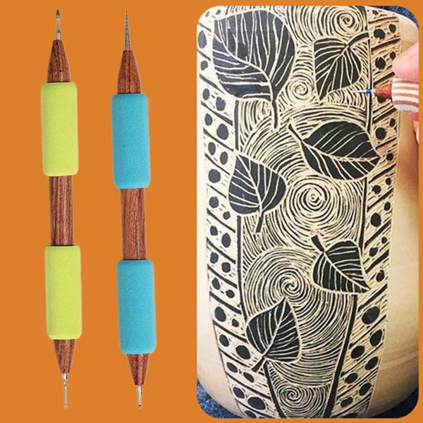 陶器彫刻ツール、テクスチャアートツール、アーティスト、二頭身、彫刻モデリング、粘土彫刻ツールポリマークレイツール