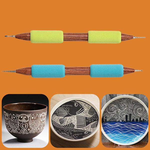 陶器彫刻ツール、テクスチャアートツール、アーティスト、二頭身、彫刻モデリング、粘土彫刻ツールポリマークレイツール