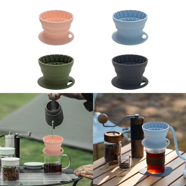 折りたたみ可能 コーヒードリッパー フィルターコーン 再利用可能 耐久性のあるアクセサリー コーヒーフィルターホルダー 家庭用 旅行 ハイキング用