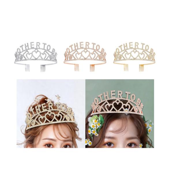 クラウンヘッドバンド マザートゥクラウン ティアラ アクセサリー 母の日ギフト ヘッドバンド プリンセスクラウンヘッドバンド パーティー プロム 女性