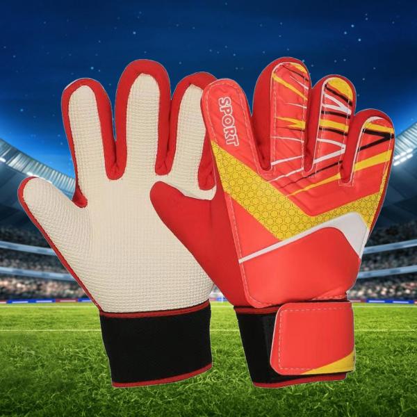 子供サッカーゴールキーパーグローブミット強力なグリップ実用的なスポーツアクセサリー子供アンチスリップスタイリッシュな耐久性のあるゴールキーパー手袋